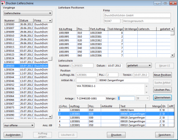 TelMarkt CRM Lieferschein drucken