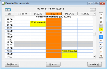 CRM TelMarkt Terminkalender Wochenansicht